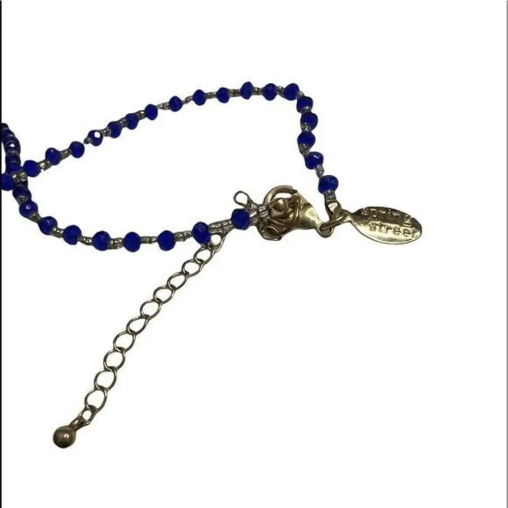 Spring Street Long Blue Beaded Necklace - Picture 6 of 14